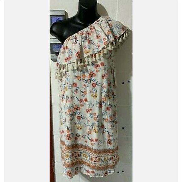 Hint of Mint Off-shoulder Tunic Top Floral Mixed Print Medium - Picture 9 of 9